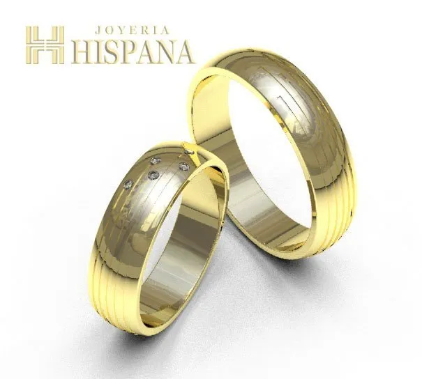 Argollas de matrimonio 0052 oro amarillo