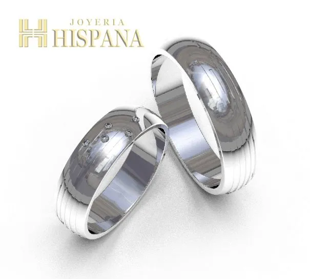 Argollas de matrimonio 0052 oro blanco