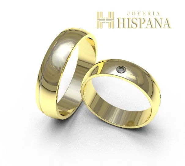 Argollas de matrimonio 0055 oro amarillo
