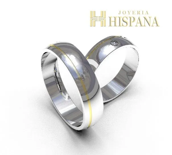 Argollas de matrimonio 0055 oro blanco