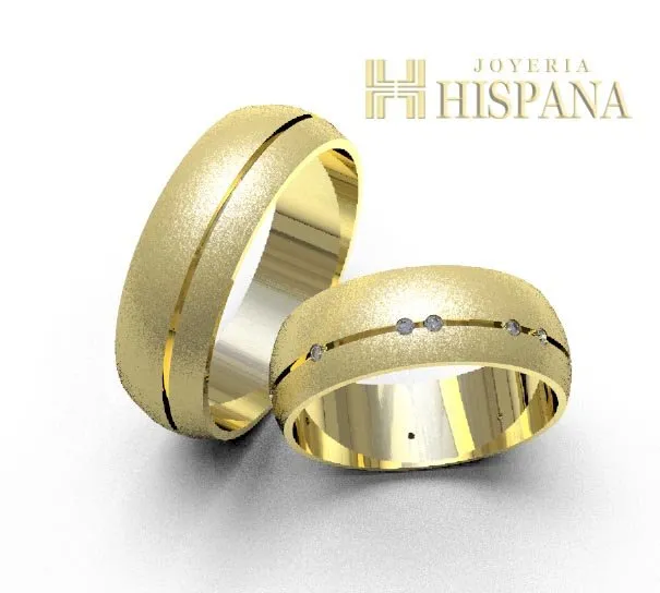 Argollas de matrimonio 0057 oro amarillo