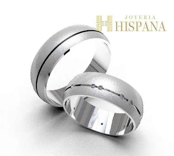 Argollas de matrimonio 0057 oro blanco