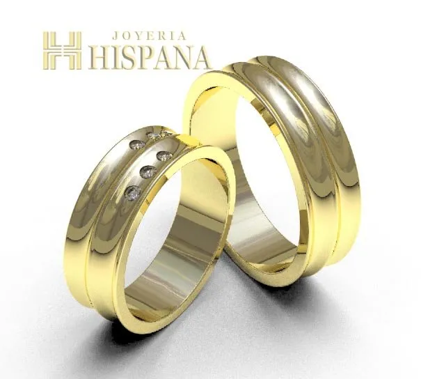 Argollas de matrimonio 0068 oro amarillo