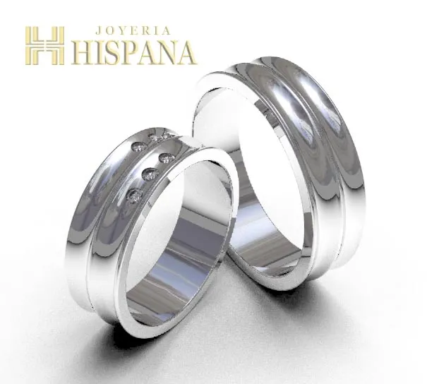 Argollas de matrimonio 0068 oro blanco