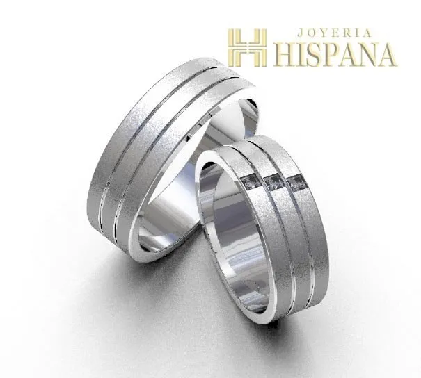 Argollas de matrimonio 0069 oro blanco