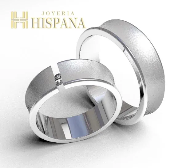 Argollas de matrimonio 0071 oro blanco