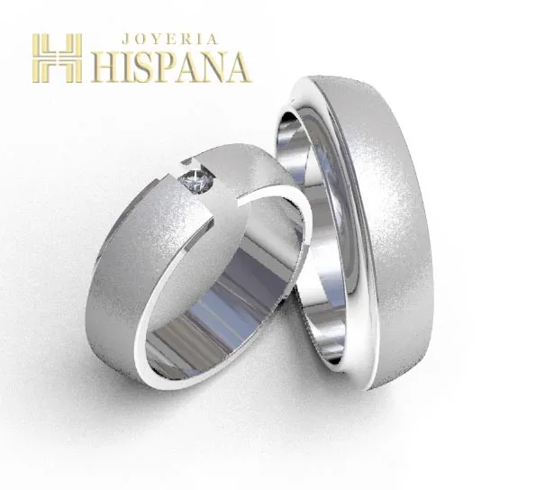 Argollas de matrimonio 0072 oro blanco