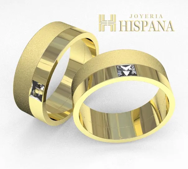 Argollas de matrimonio 0078 oro amarillo