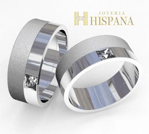 Argollas de matrimonio 0078 oro blanco