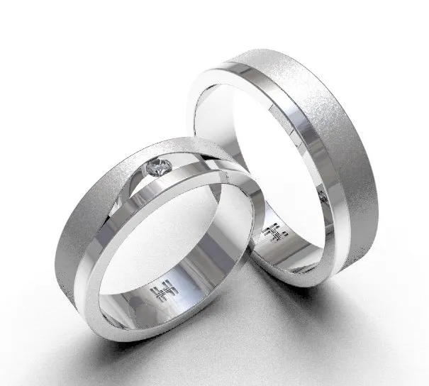 Argollas de matrimonio 0087 oro blanco