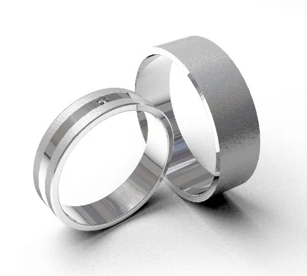 Argollas de matrimonio 0090 oro blanco