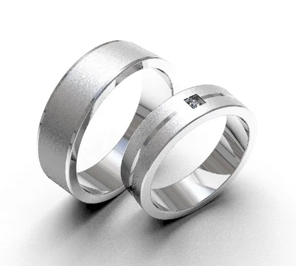 Argollas de matrimonio 0094 oro blanco