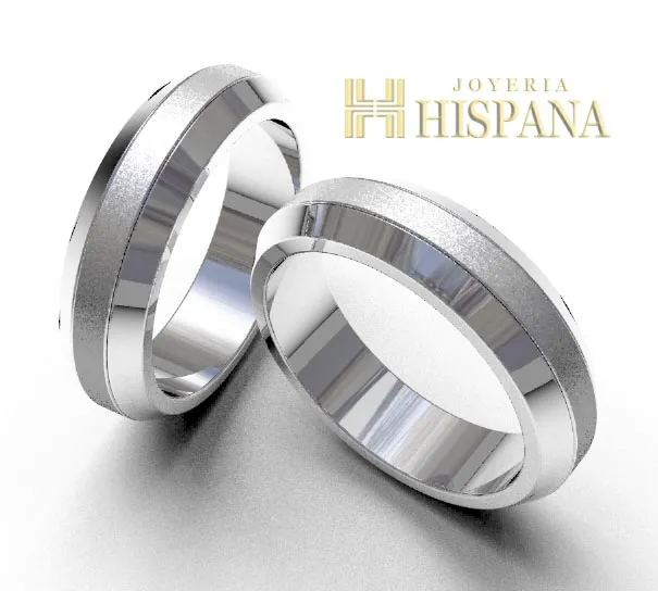 Argollas de matrimonio 0095 oro blanco