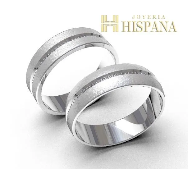 Argollas de matrimonio 0096 oro blanco