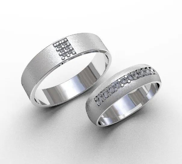Argollas de matrimonio 0104 oro blanco