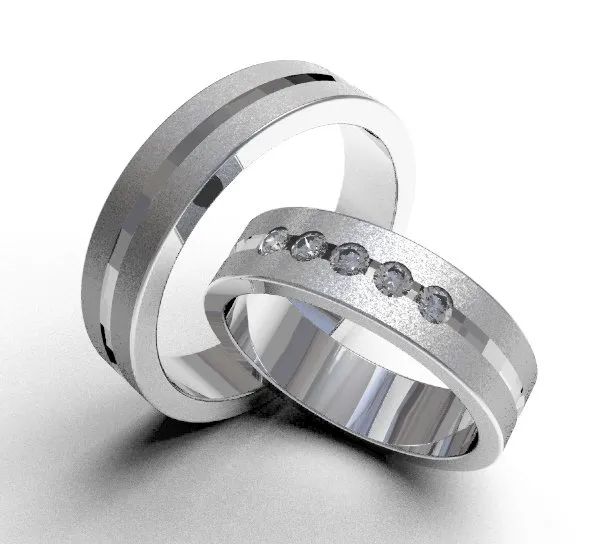 Argollas de matrimonio 0106 oro blanco