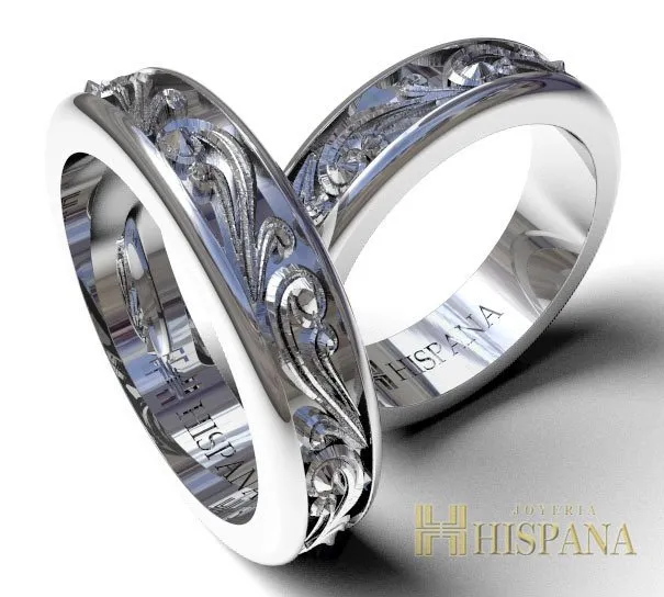 Argollas de matrimonio AR1 oro blanco