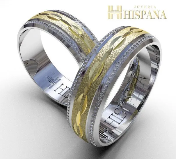 Argollas de matrimonio AR6 centro amarillo